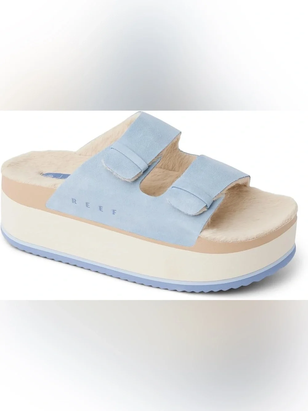 REEF Ojai Ciara Rare Dusty Blue Suede Platform Sandals Women’s 10 NWT